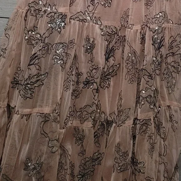 Anthropologie Dress Size Small Long Maeve Pink and Black - Picture 2 of 12